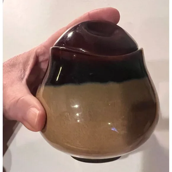 Vintage Sango Pottery Nova Brown #4933 Canister Sugar Bowl Jar with Lid 4.75” - Picture 5 of 8